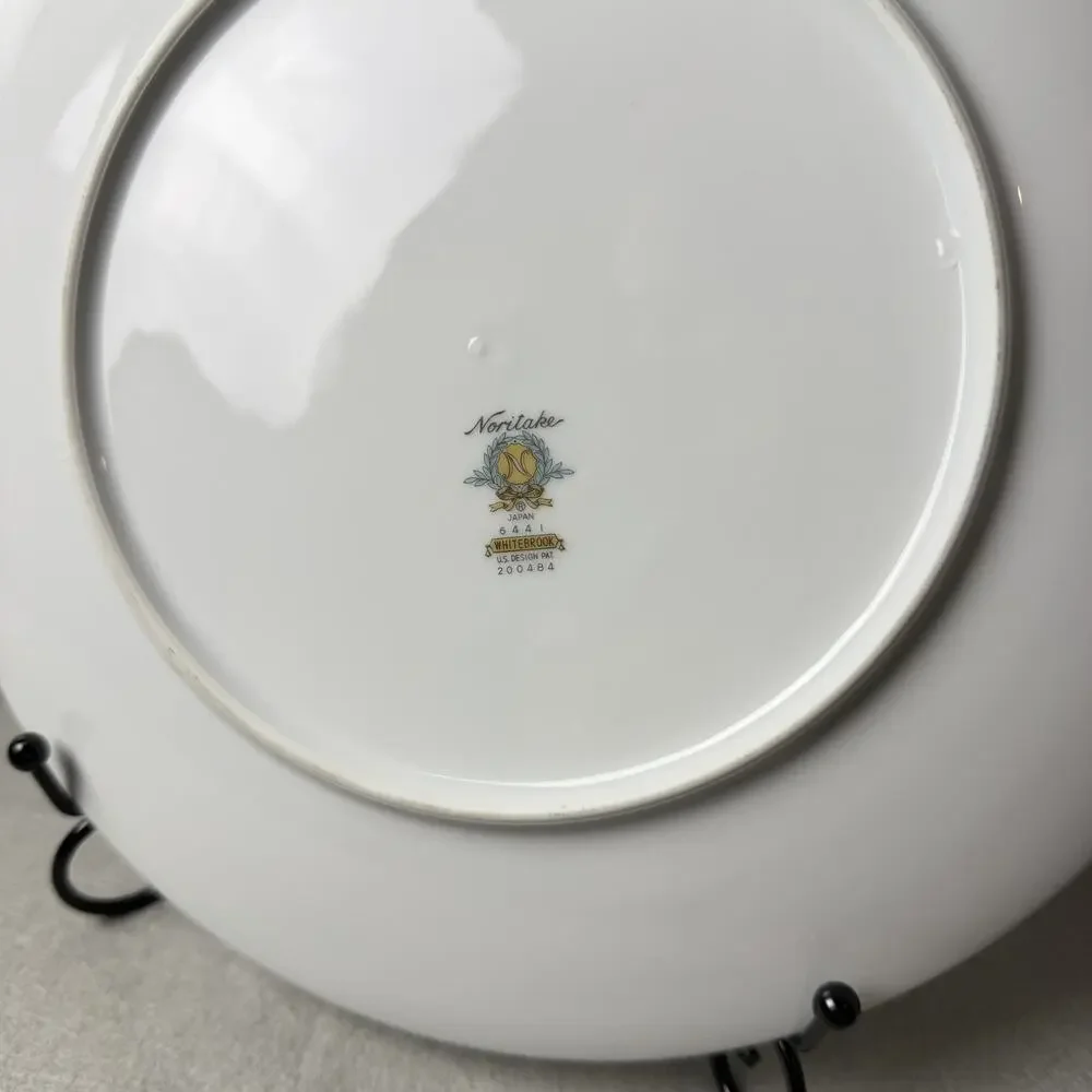 Vintage Noritake Japan Whitebrook White Flowers Set of 2 Plates